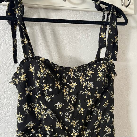 O.P.T. Toile de Jouy Black Floral Print Midi Dress - Picture 5 of 9